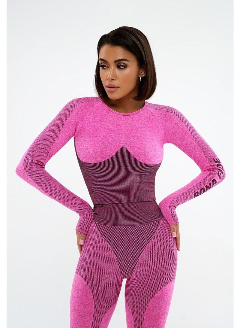 Bona Fide Majestic Rash Crop Top for Ladies – Pink - Image 3