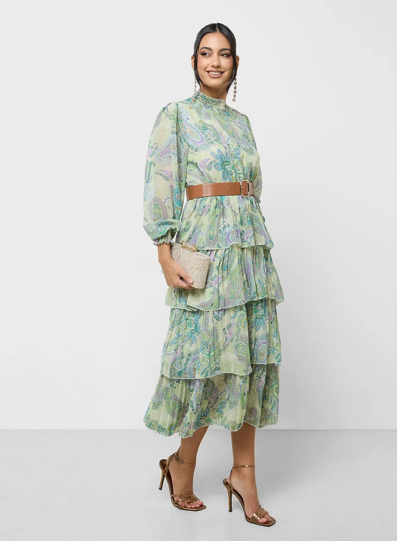 خزانة Paisley Tiered Dress