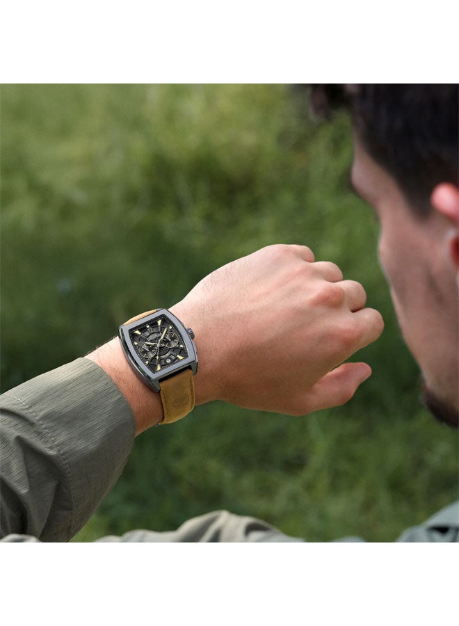 Timberland Men Morristown Black Dial Leather Strap Multifunction Watch for Men, 40mm - Image 4
