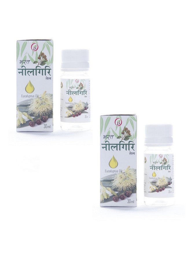 Bharat زيت الأوكالبتوس 100% طبيعي ونقي من بهارات أيورفيدا 30 مل عبوة من اثنين (30 مل لكل عبوة) زيت الأوكالبتوس - Image 1