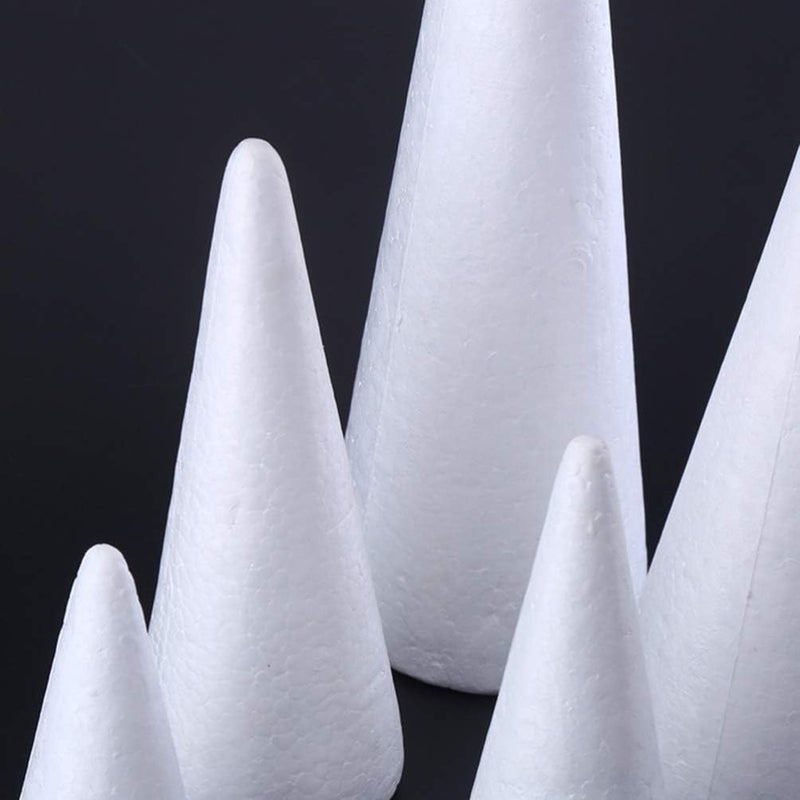 comfrt Foam Tree Cones, 2pcs White Styrofoam Polystyrene Christmas Tree Foam Cones for DIY Crafts, Xmas Party Decor, Christmas Gnomes, Table Centerpiece, 12cm/ 4.72 inches - Image 5