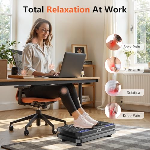 AXV Vibration Plate Fitness Platform Exercise Machine Vibrating Lymphatic Drainage Shaking Full Body Shaker Workout Vibrate Stand Shake Board Sport Gym for Weight Loss Fat Burner for Women Men - Image 4