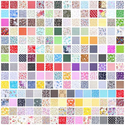 Xosjska 200 Pcs 10 x 10 Inch Cotton Fabric Squares for Quilting Sewing Pre Cut Patchwork Fabrics Patchwork-Quilting Fabric Bundles Floral Printed Bundles Quilting for DIY Craft Clothing, Floral - Image 3