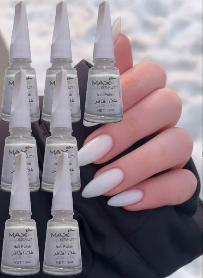 ماكس بيوتي 7 قطع طلاء اظافر سريع الجفاف ابيض - Image 1