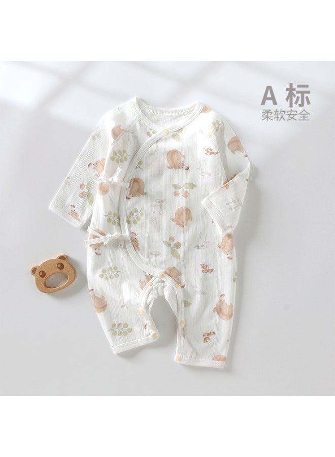 Baby Summer Clothes Thin All-in-one Long-sleeved Lace-up Boneless Baby Climbing Clothes Baby Summer Clothes Class A Cotton