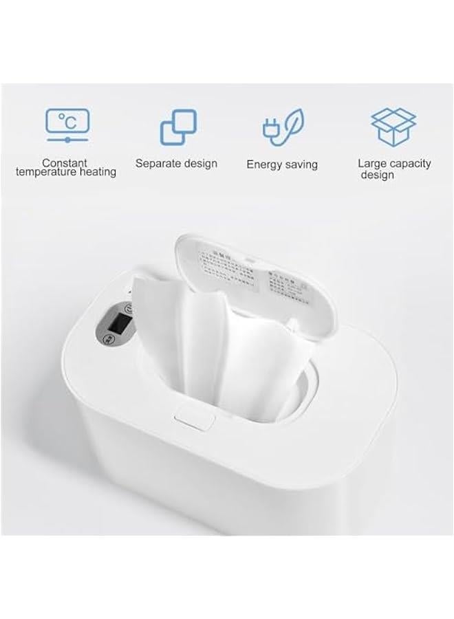 Portable Wipes Warmer with Night Light, Temperature Control, Moisturizing and Heat Preservation, USB Powered, Multifunctional Wipes Holder Dispenser for Baby, Wet Wipes, Tissues - Image 2