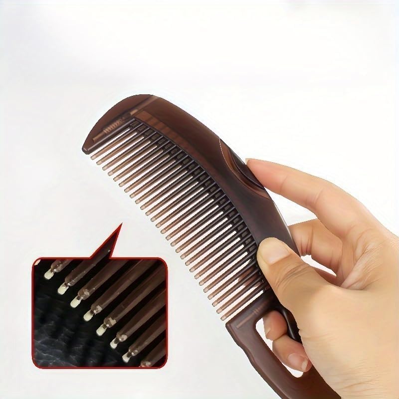 Dandruff Comb Energy Massage Comb Scalp Brush for Dandruff Removal Lice Remover Products Hair Dressing Comb Plastic Brown Unisex104 D - Image 4