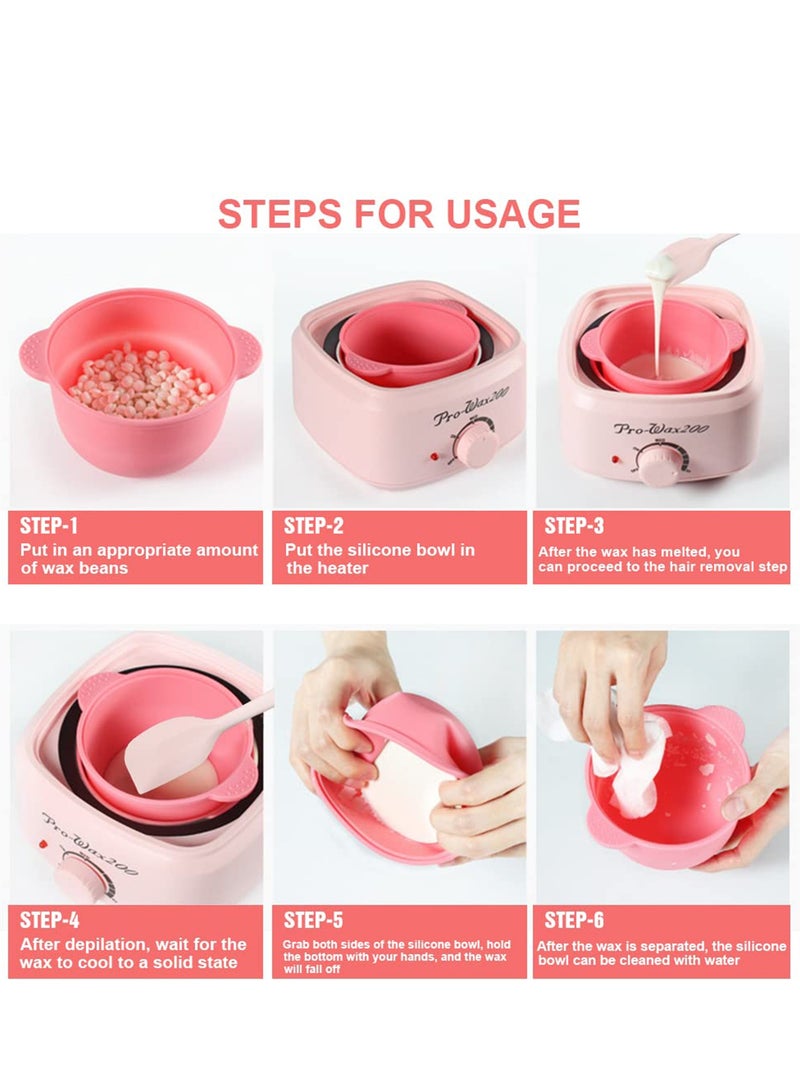 Excefore Silicone Wax Warmer Liner, NonStick Silicone Bowl, Wax Pot Replacement Liner Bowl, Reuse Hair Removal Waxing Pot for 16 oz Wax Heater Machine 2 PCS  - Image 3