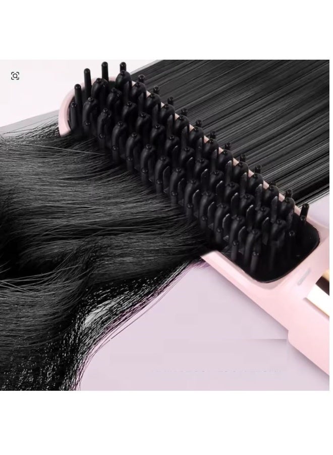 Portable cordless electric hair straightening brush – multi-colored for smooth and quick styling. - Image 2