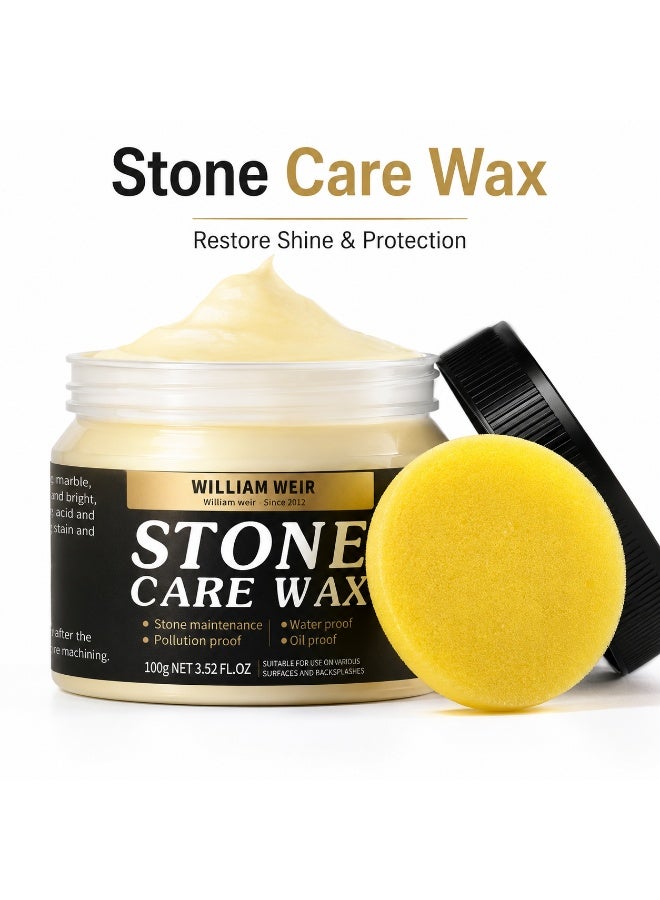 WILLIAM WEIR Stone Care Wax Marble Polish Paste Waterproof Surface Protection for Tile Granite Ceramic Countertop - Image 1