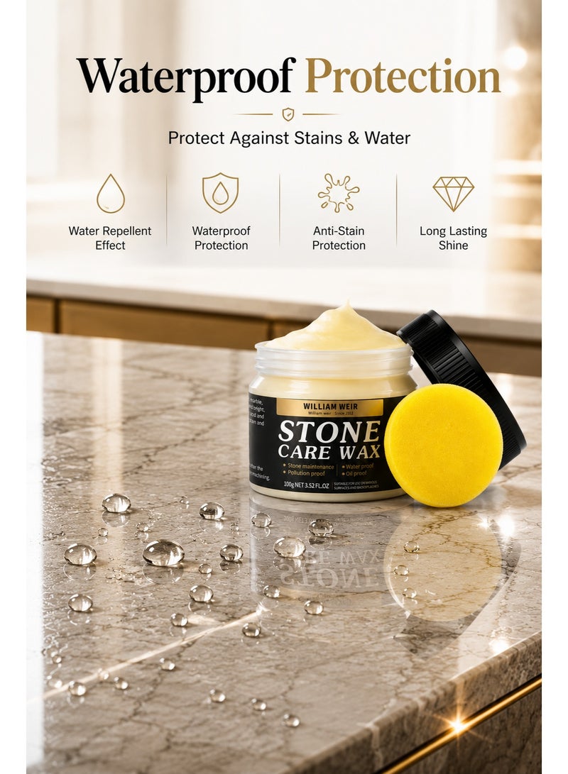 WILLIAM WEIR Stone Care Wax Marble Polish Paste Waterproof Surface Protection for Tile Granite Ceramic Countertop - Image 5