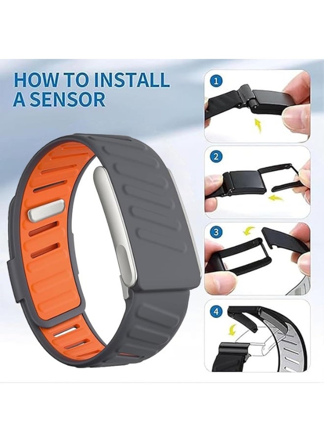 O Ozone Silicone Sport Band for Whoop 5.0 & MG Band Adjustable,Waterproof Replacement Wrist Strap for Men &Women Comfortable & Durable Fitness Bands-Dark grey - Image 2