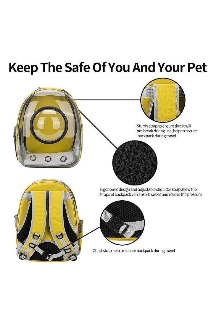 شنطة ظهر بتصميم فقاعات لحمل القطط على شكل كبسولة فضائية للكلاب الصغيرة والقطط الكبيرة، شنطة ظهر بتصميم فقاعات شفافة للمشي لمسافات طويلة والسفر والاستخدام الخارجي - Image 3