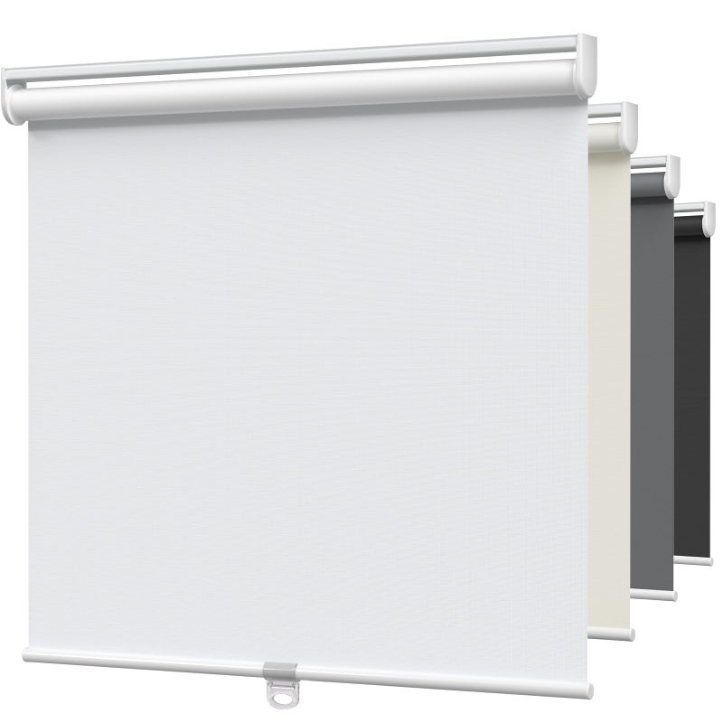 MYshade Blackout Cordless Roller Shades, Room Darkening Free-Stop Roll Up Blinds for Windows, Pull Down Blocking Blind for Home and Office, Easy to Install, 23" W X 72" H, White - Image 1
