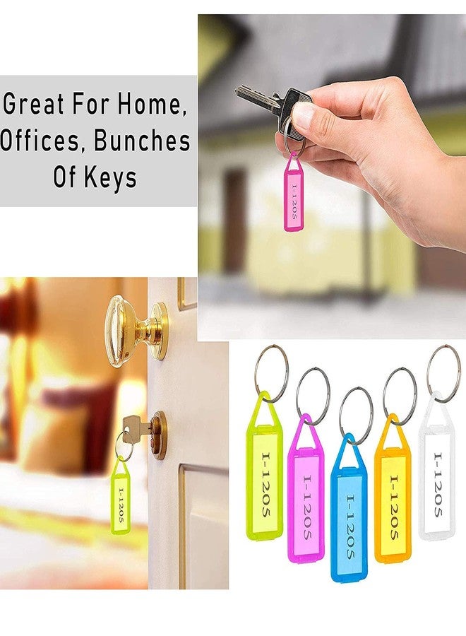 SNDIA 25 Pcs Key Tag Multicolor Keyring & Keychain With Name Tag Labels Assorted Keychain With Two Side Id Label And Split Ring For Office, Home Key - Plastic - Image 4