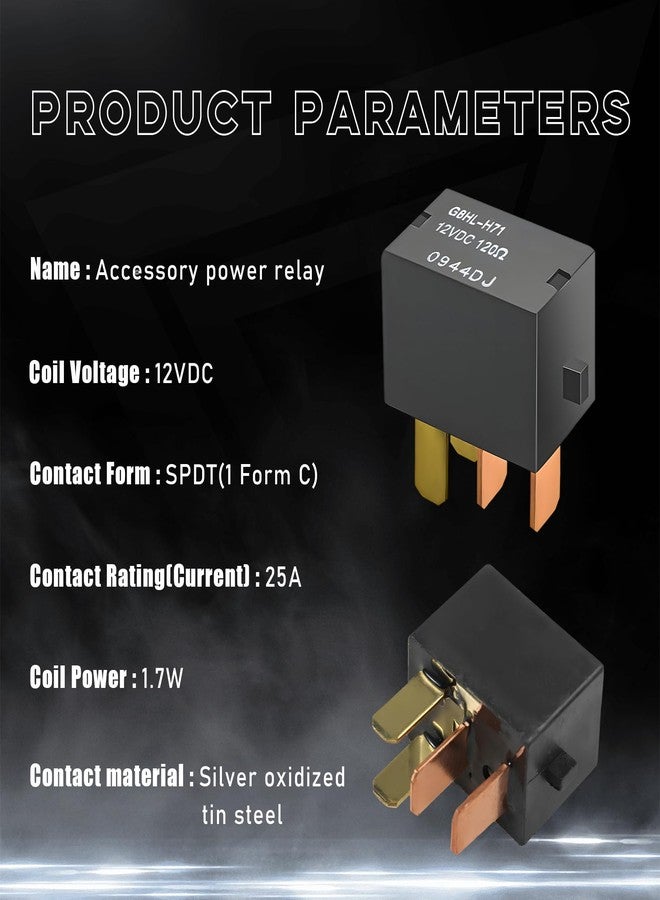Ohleats 2PCS Car AC Relay, G8HL-H71 AC and Starter Relay Replace 39794-SDA-A03, Power Relay Assembly Starter Relay, 4 Pins Multiple Use Relay Plug for Accord, Civic, Element, CR-V, CR-Z - Image 3