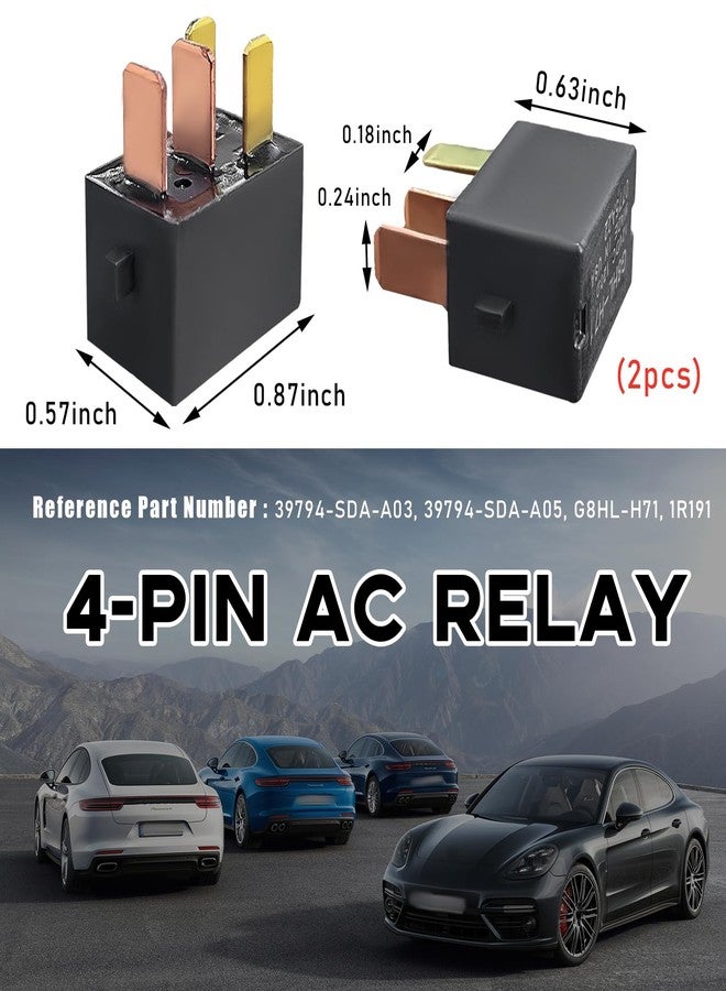 Ohleats 2PCS Car AC Relay, G8HL-H71 AC and Starter Relay Replace 39794-SDA-A03, Power Relay Assembly Starter Relay, 4 Pins Multiple Use Relay Plug for Accord, Civic, Element, CR-V, CR-Z - Image 2