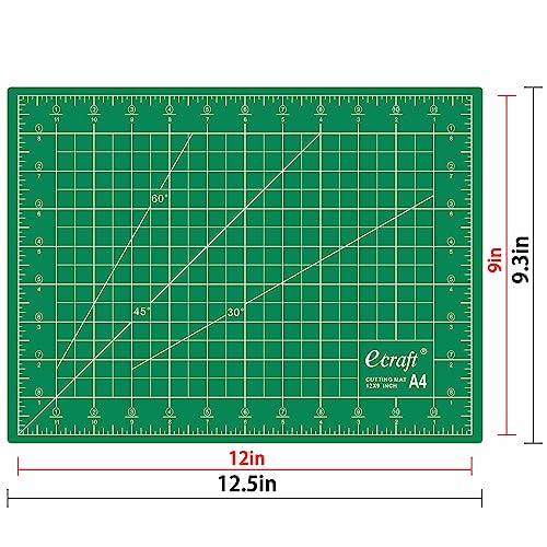 Ecraft Self Healing Sewing Mat - 9" x 12" Double Sided 5-Ply Cutting Mat for Craft, Sewing, Fabric,Quilting,Scrapbooking Project - Rotary Board Mats in Green/Black - Image 2