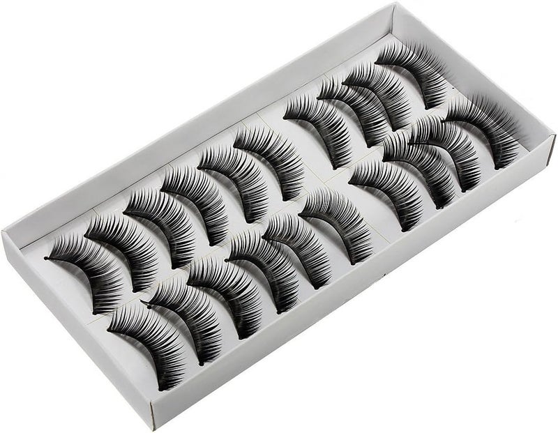 LGG 10 Pair Black Long HANDMADE Voluminous False Eyelash Eye lashes