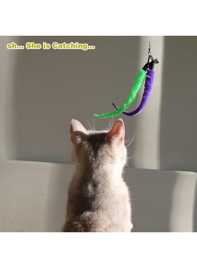 Kueh Safe Interactive Cat Toy for Indoor Cats-Feather Toy Refills Attachment Fishing Rod Retractable Wand for Indoor Kittens cat Exercise Play Chase Boredom Buster Gift Toy - Image 5