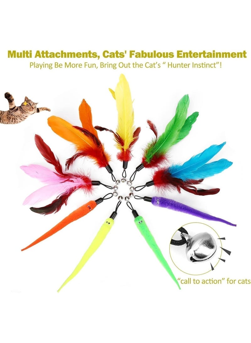 Kueh Safe Interactive Cat Toy for Indoor Cats-Feather Toy Refills Attachment Fishing Rod Retractable Wand for Indoor Kittens cat Exercise Play Chase Boredom Buster Gift Toy - Image 4