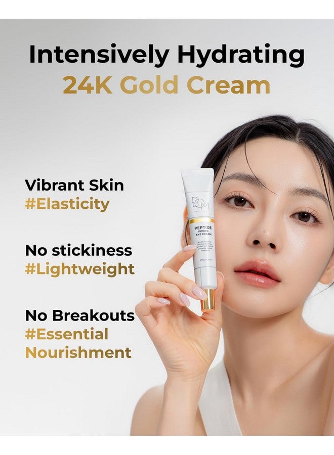 bom COSMETICS Peptide Power Eye Cream 1.05 Fl Oz, Penta-Peptide and 99% Pure Gold Lightweight Eye Cream for Skin Collagen Boost to Reduces Fine Lines, Wrinkles, Enhances Elasticity, Korean Skin Care - Image 5