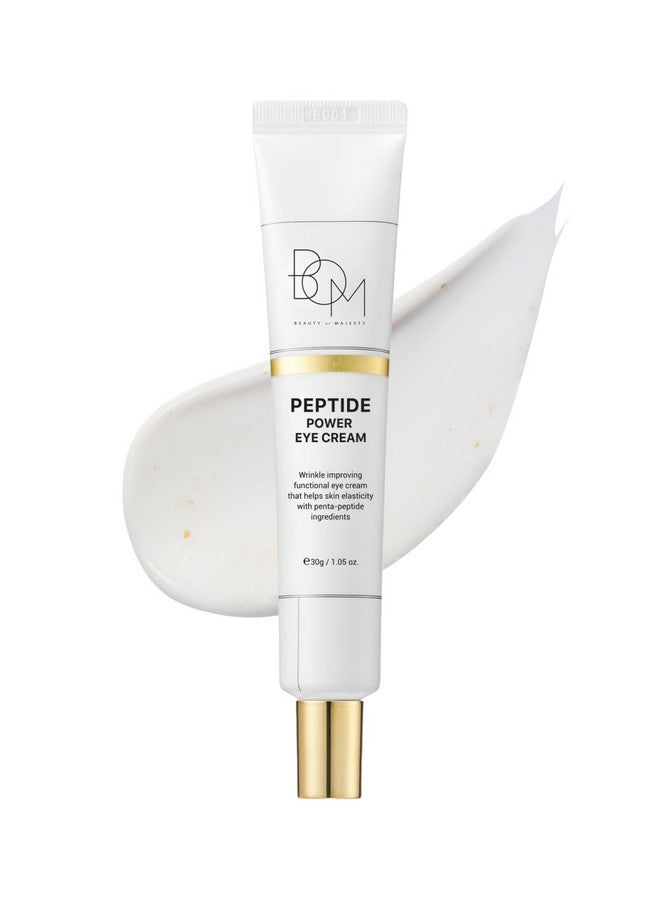 bom COSMETICS Peptide Power Eye Cream 1.05 Fl Oz, Penta-Peptide and 99% Pure Gold Lightweight Eye Cream for Skin Collagen Boost to Reduces Fine Lines, Wrinkles, Enhances Elasticity, Korean Skin Care - Image 1