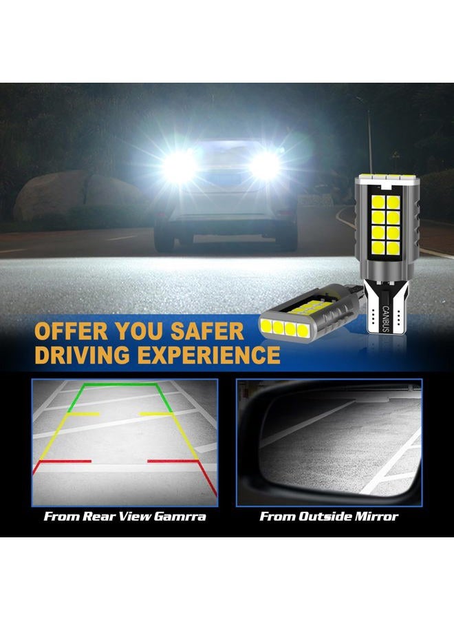 KIMLATAR 921 LED Bulbs 912 T15 Back Up Reverse Lights, 2600Lumens 6000K Xenon White W16W 906 904 902 Super Bright 921 LED Bulb Direct Reverse Replacement Lamps（Pack of 2） - Image 5