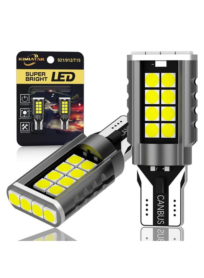 KIMLATAR 921 LED Bulbs 912 T15 Back Up Reverse Lights, 2600Lumens 6000K Xenon White W16W 906 904 902 Super Bright 921 LED Bulb Direct Reverse Replacement Lamps（Pack of 2） - Image 1