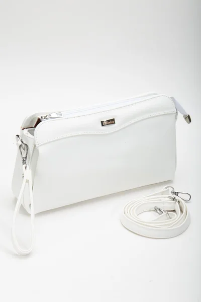 Dilimler Ayakkabı Women's Clutch Wallet Bag White 3 Compartments Long Short Strap