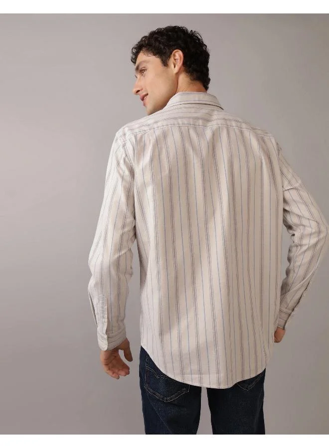 American Eagle AE Striped Everyday Oxford Button-Up Shirt
