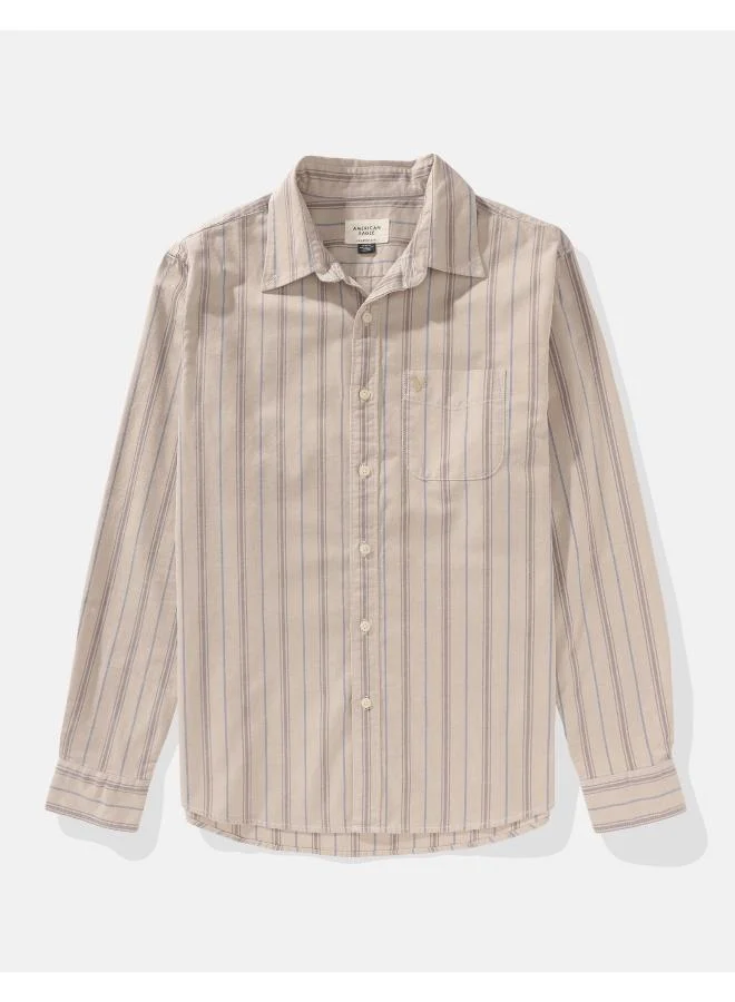 American Eagle AE Striped Everyday Oxford Button-Up Shirt