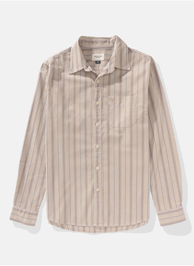 American Eagle - AE Striped Everyday Oxford Button-Up Shirt - Image 1