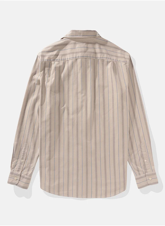 American Eagle AE Striped Everyday Oxford Button-Up Shirt