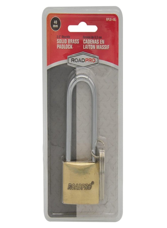 Roadpro RPLB-40L 40mm Solid Brass Padlock with 3" Shackle - Image 3