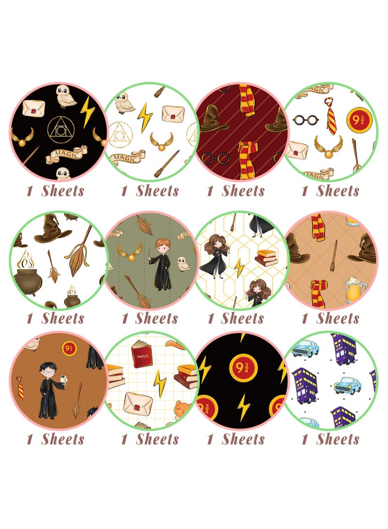Generic Harry Potter Themed Decorative Paper Set – 12 Sheets of Magical Stationery for Scrapbooking, Card Making, DIY Projects, and Hobby Crafts – Ideal for Fans, Journals, and Planner Decoration  - Image 4