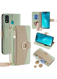 جرين تايجر جراب هاتف Honor 9X Lite Crossbody مصنوع من الجلد بنسيج الليتشي  - Image 1