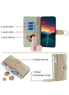 جرين تايجر جراب هاتف Honor 9X Lite Crossbody مصنوع من الجلد بنسيج الليتشي  - Image 3