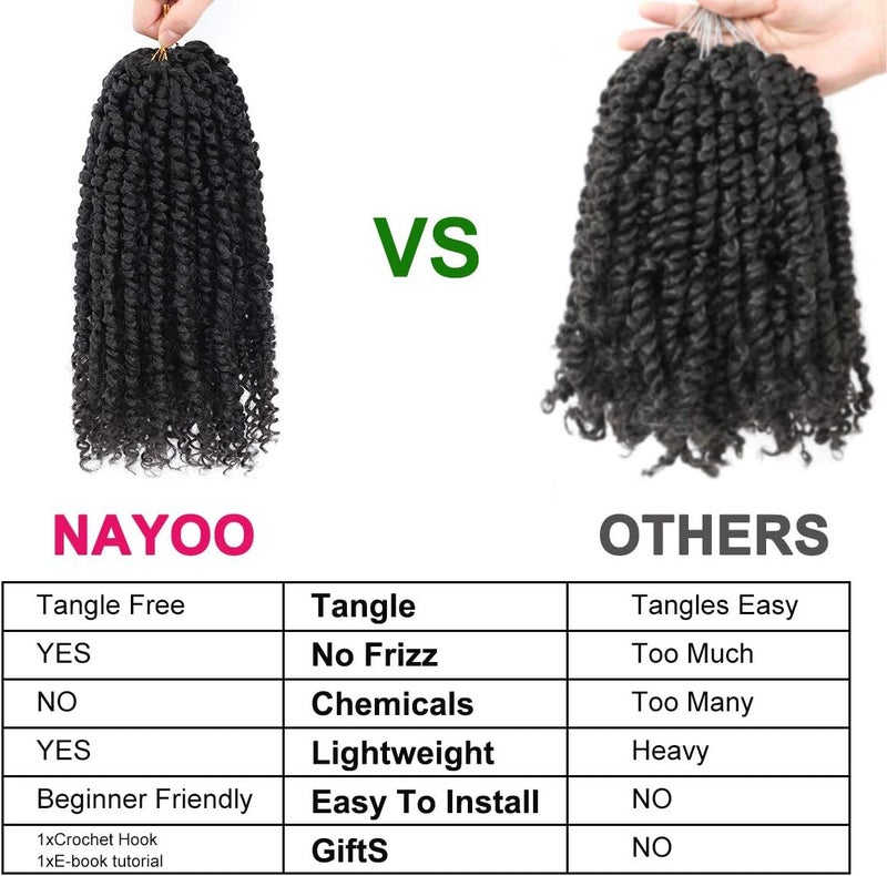 NAYOO Passion Twist Hair - 8 Packs 14 Inch Passion Twist Crochet Hair For Women, Crochet Pretwisted Curly Hair Passion Twists Synthetic Braiding Hair Extensions (14 Inch 8 Packs, 2) - Image 5
