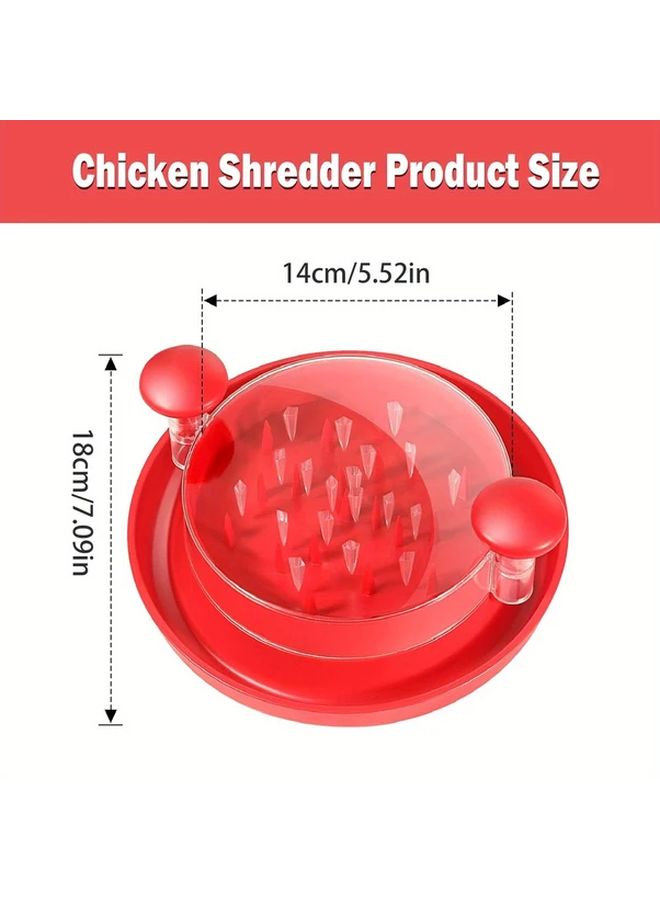 Bright Red Chicken Shredder Tool with Clear Cover and Non Skid Base - Image 2