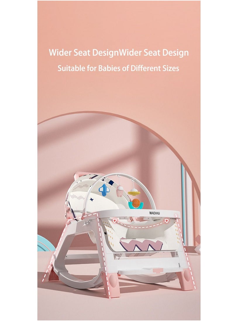 WALALLA - Foldable Adjustable Multifunctional 3 in 1 Baby Bouncer Rocking Sitting, Lying and Dinning Chair with Music Toy - Image 1