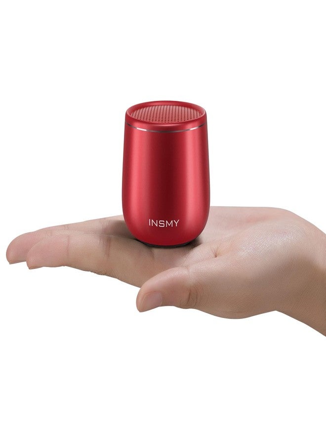 INSMY Small Bluetooth Speaker, Waterproof Mini Portable Wireless Speaker, Punchy Bass Rich Audio Stereo Pairing, Handheld Pocket Size, Built in Mic for Hiking Biking Gift Laptop Tablet (Red) - Image 1