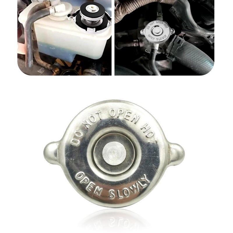 pinflaw 1 PC Car 16PSI Radiator Cap Tightsealing Waterproof and Leakproof Safety Water Tank Lid Metal Durable Engine Cooling Water Cover Replacement Universal for Most Cars Silver - Image 3
