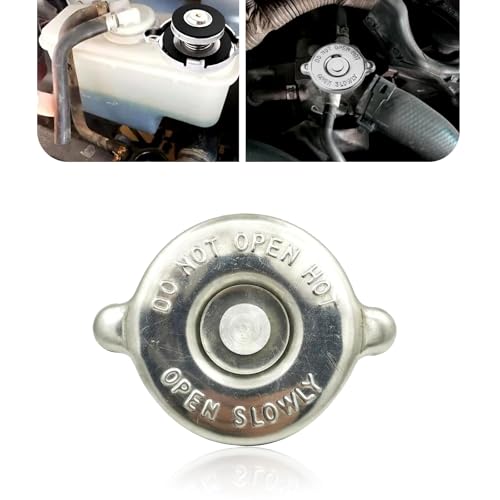 pinflaw 1 PC Car 16PSI Radiator Cap Tightsealing Waterproof and Leakproof Safety Water Tank Lid Metal Durable Engine Cooling Water Cover Replacement Universal for Most Cars Silver - Image 1