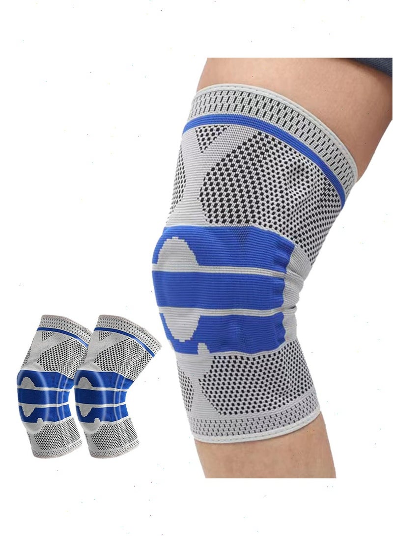 Yoawllty Compression Knee Brace, 2pcs Targeted Support for Pain Relief and Stabilization of The Knee, Knee Support Compression Sleeve, Workout Sports Knee Braces for Knee, Meniscus Tear - Image 1