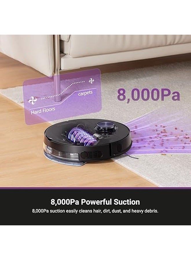 إيوريكا مكنسة وممسحة روبوتية NER710 – شفط قوي ‎8000‎ باسكال، تقنية الملاحة LDS الجيل الخامس، خرائط متعددة الطوابق، تشغيل ‎180‎ دقيقة، تنظيف 3 في 1 للشعر والسجاد والأرضيات الصلبة، متوافقة مع التطبيق - Image 2