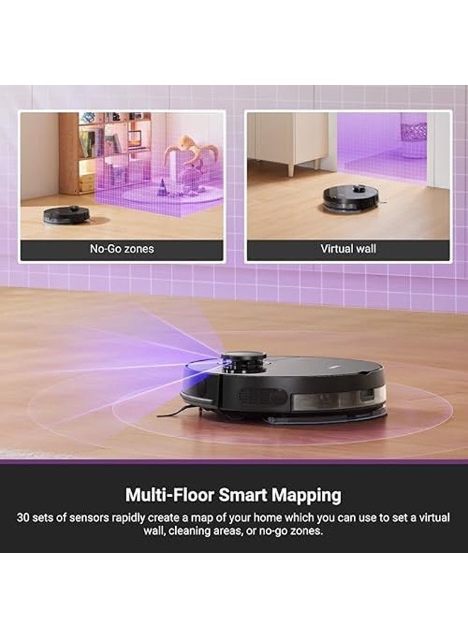 إيوريكا مكنسة وممسحة روبوتية NER710 – شفط قوي ‎8000‎ باسكال، تقنية الملاحة LDS الجيل الخامس، خرائط متعددة الطوابق، تشغيل ‎180‎ دقيقة، تنظيف 3 في 1 للشعر والسجاد والأرضيات الصلبة، متوافقة مع التطبيق - Image 3