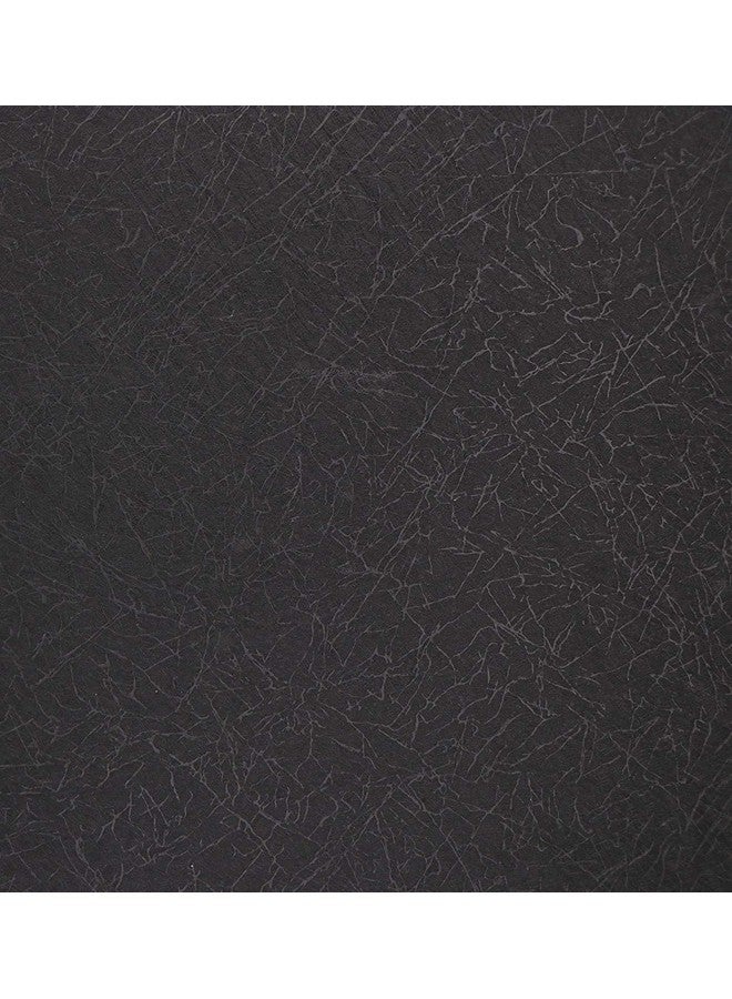 Abyssaly 23.6 inch X 196.8 inch Black Silk Wallpaper Embossed Self Adhesive Peel and Stick Wallpaper Removable Kitchen Wallpaper Vinyl Black Wallpaper Cabinet Furniture Countertop Shelf Paper - Image 3