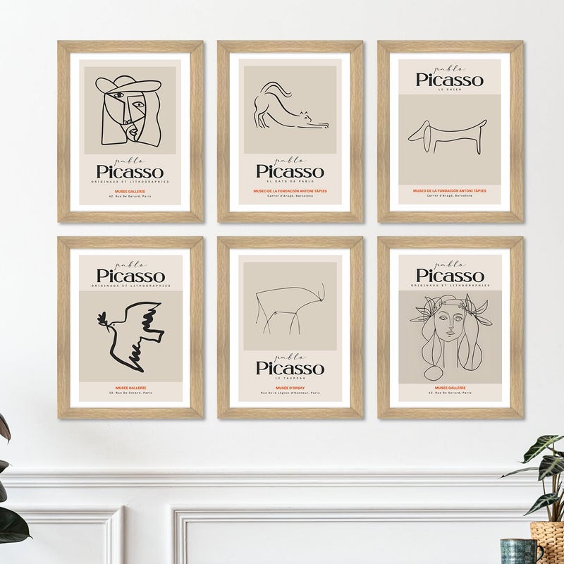 PAPER PLANE DESIGN Vintage Art Paintings: Enhance Your Home Décor with Framed European and Floral Masterpieces - Perfect for Living Rooms, Bedrooms, and Office Spaces (PICASSO) - Image 1