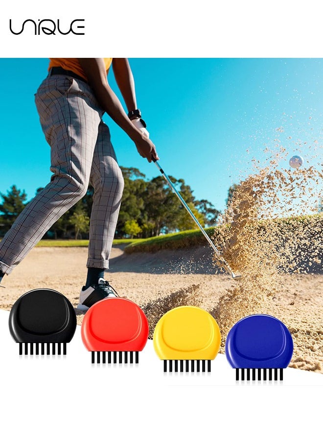 يونيك - مجموعة فرشاة Pocket Golf Club Groove 8 حزم منظف أداة تنظيف نادي الجولف Groove تصميم مريح لتنظيف كرات وأحذية الجولف لرؤوس الجولف - أسود أحمر أزرق أصفر - Image 1
